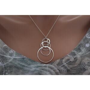 Sterling Silver Floating Six Circles Necklace